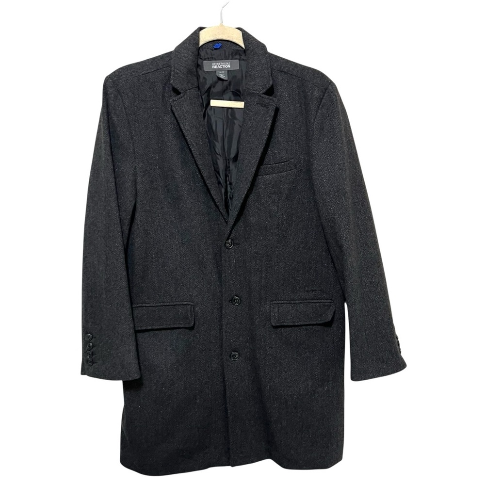 Kenneth Cole Reaction Men's Charcoal Black Overcoat